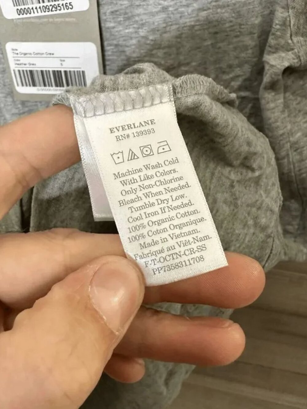 Everlane Womens Heathered Gray Organic Cotton Tee Shirt Size Small - Picture 5 of 8